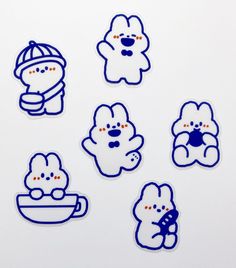 the stickers have different shapes and colors