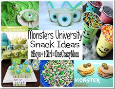 monsters university snack ideas for boys and girls