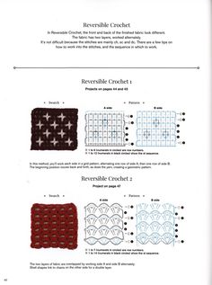 the instructions for crochet are shown here