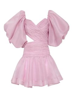 Cut out ruched mini dress with sleeves ts50227, click to shop now|free stable shipping world-wide! Looks Party, Cut Out Dress, Flare Mini Dress, Stylish Clothes For Women, Out Dress, Puffy Sleeves, Pink Mini Dresses, Mini Dress With Sleeves, Dress For Women