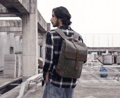 "Waxed Canvas Backpack Men, Diaper Backpack, Mens Laptop Backpack, Leather Canvas Rucksack, Travel Trip Bag, School Bag, Perfect for Traveling ◇Measurement: *Weight: 0.85 kg *Size: 30cm(L) x 10.5cm(W) x 40cm(H) / 11.81\" (L) x 4.13\"(W) x 15.74\" (H) ◇Color: Grey ◇Material: Made from Oil Waxed Canvas With Full Grain leather (Crazy Horse Leather ) ◇Feature: * 1 Zipper Pocket; 1 Money Pocket, 1 Cell Pocket, Pen Slot; 1 Laptop Compartment * Oil Waxed canvas + Encryption canvas + Cotton Lining +Craz Urban Leather Backpack For Outdoor, Rugged Backpack For Everyday Use, Durable Backpack For Daily Use, Urban School Backpack, Trip Bag, Canvas Backpack Men, Waxed Canvas Backpack, Laptop Backpack Mens, Biking Backpack