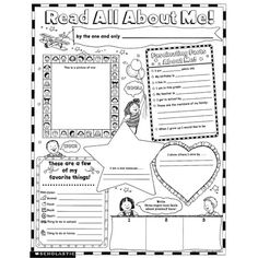 the read all about me activity sheet