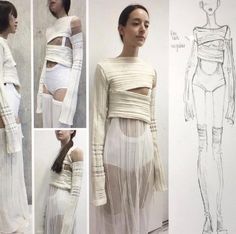 an image of a woman's clothes and clothing sketches for the fall 2011 runway