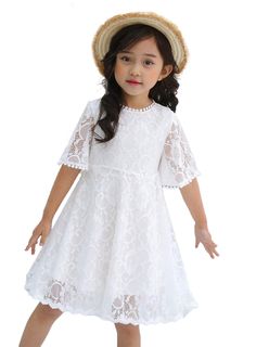 PRICES MAY VARY. ★★ High-quality Material: Teenagers kids flower girls wedding bridesmaid lace dresses are made of delicate, superior polyester lace and breathable soft cotton lining, which is easy to move around in combined elegant outlook and comfortable wearing experience ★★ Size: Girls lace dress 2T 3T 4T Size 5 6 7 8 9 10 11 12 13 14 15 16 years old girls. For most fit, please refer to our size details before order, you don't need to choose a bigger size usually. And there are five color wh Country Wedding Party, Vintage Country Wedding, Flower Girls Wedding, Princess Frocks, Vintage Country Weddings, Flower Girls Dress, Girls Lace Dress, Fancy Dress Up, Lace Dress Vintage