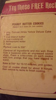 there is a recipe for peanut butter cookies