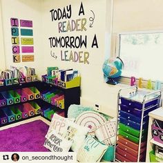 a room filled with lots of books and toys