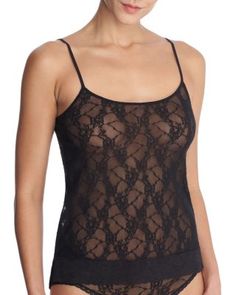 Natori Bliss Allure Lace Cami Swimsuit Cover Up Dress, Black Camisole, Black Camis, Lace Camisole, Lace Cami, Free Fabric, Cover Up Dress, Stretch Lace