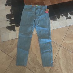 Dickie's Girls Stretch Cotton And Spandex Engineer Striped Jeans Size 15 Brand New With Tags Lots Of Stretch Waist 36-38 Around No Longer In Production Striped Jeans, Girls Jeans, Stretch Cotton, New Color, Pant Jumpsuit, Jeans Size, Blue White, Straight Leg, Pants For Women