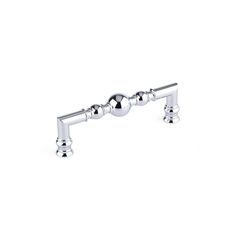 a chrome finish bathroom faucet with two handles and three balls on the side