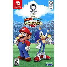 mario and sonic at the olympic games on nintendo gamecube, with an image of two