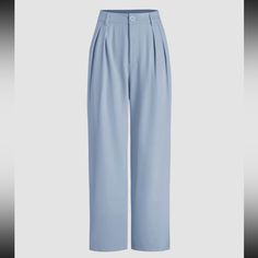 Light Blue Unlined Trousers Cropped At The Ankles. 92% Woven Polyester. Never Been Worn! Casual Blue Pants For Office, Casual Blue Pants For The Office, Casual Blue Bottoms For Office, Casual Blue Office Bottoms, Light Blue Trousers, Cider Pants, Light Blue Pants, Brown Trousers, Pink Trousers