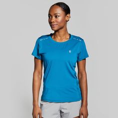 Made with our inMOTION fabric, the Endurance Shirt is designed for ultra-breathability and comfort with a lightweight fabric that moves with you during every mile—no matter how grueling your training gets. With a barely-there fabric, the only thing you’ll feel is the euphoria that comes from crossing the finish line in this women's blue athletic short sleeve shirt. Finish Line, Active Women, Athletic Shorts, Short Sleeve Shirt, Active Wear, Womens Tops, Blue, Fabric