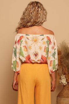 Sweet summertime... This charming off-shoulder top from Shore offers chic, carefree style that pairs beautifully with your favorite wide leg pants or flowy skirts. *This item is final sale* Features: Women's printed off shoulder top Relaxed fit Cropped Relaxed 3/4 sleeves Smocked bottom hem Wide Leg Outfit, Carefree Style, Flowy Skirts, St Petersburg Fl, Sweet Summertime, Vintage Indigo, Off Shoulder Top, Flowy Skirt, Off Shoulder Tops