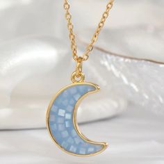 “Blue Mosaic Moon” Mother Of Pearl Shell Tiled 18k Gold Crescent Galaxy Sky Universe Celestial Cosmos Necklace. Beautiful Mosaic Pearl Shell Iridescent Square Tile Pieces Inside A Gold Crescent Moon. On A Link Chain. Hypoallergenic. Lead & Nickel Free. New. *See Also “Pink Mosaic Butterfly” & “Abalone Mosaic Heart”Listings. Measurements: Pendant Length: 0.7” Pendant Width: 0.5” Chain Length: 18” (+ 2” Extender Chain) If You Want It, Don’t Let It Get Away Send Me An Offer! I Love To Do Bundle Ord Elegant Blue Moon-shaped Necklace, Elegant Blue Moon Shaped Necklace, Elegant Blue Moon Phase Necklace, Mosaic Moon, Mosaic Butterfly, Pink Mosaic, Galaxy Sky, Crystal Ball Necklace, Shell Tiles