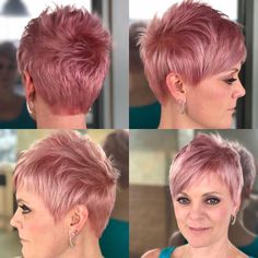 Short Hairstyles That Are Easy to Style Haircut Edgy, Textured Pixie, Asymmetrical Bangs, Short Bangs, Feeling Pretty, Pixie Styles, Haircut For Older Women, Short Hair Color, Pixie Haircuts