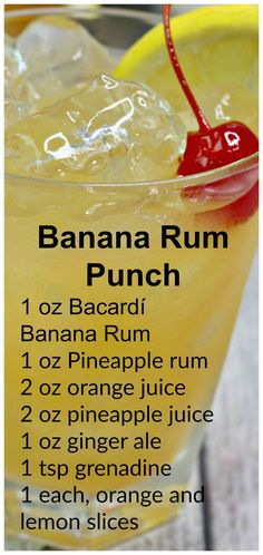 Banana Punch, Banana Rum, Recipes Banana, Asparagus Recipes, Drink Tags, Punch Recipe