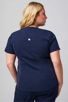 Method Flex Scrub Top Fabletics Navy female Activewear >> Scrubs >> Tops >> Product Feed MotionTech plus 4-Way Stretch/Breathable/Lightweight Feel Female Activewear, Big Bust, Scrub Tops, Active Wear For Women, Scrubs, Navy