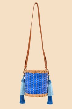 Blue Waiwai Bag – FARM Rio Luxury Blue Bucket Bag With Double Handle, On-the-go Blue Rectangular Satchel, Blue Casual Satchel For Summer, Blue Shoulder Bag For Travel, Luxury Straw Bag With Handle Drop For Travel, Luxury Blue Bucket Bag, Luxury Blue Shoulder Bucket Bag, Casual Blue Bucket Bag With Double Handle, Light Blue Casual Rectangular Bags