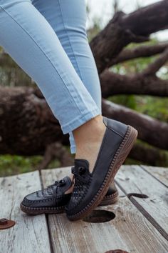 These easy pull-on loafers offer a bouncy rubber sole and a woven leather upper for practical comfort and trend-forward style. 0.78" heel Pull-on Leather upper Leather lining Leather footbed Rubber sole Reindeer Headband, Rumor Has It, Black Braids, Daily Dress, Dress Jewelry, Hello Autumn, Leather Loafers, Shoe Shop, Loafers Men