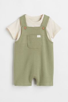 Bos Baby, Baby Mode, Romper Suit, Cotton Romper, Green Cream