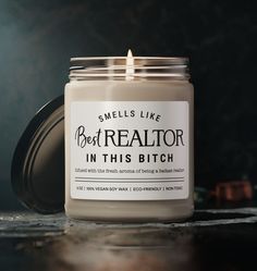 Packed with immersive aromas, these scented candles come in 9oz glass jars and are one size (2.8″ × 3.5") (7.1cm × 8.8cm). Made with 100% natural soy wax blend, each candle features a 100% cotton wick and a permanent adhesive label where your custom designs can come alive. .: Materials: 100% natural soy wax blend, 100% cotton wick and a glass jar .: Compliant with ASTM safety standards .: One size: 2.8″ × 3.5" (7.1cm × 8.9cm) .: Burning time: 50-60 hours .: Glossy permanent adhesive label .: Choose from seven different aromatic scents .: Assembled in the USA from globally sourced parts .: Please note: All scents have the same wax color Gift For Realtor, Real Estate Agent Gift, Natural Soy Candles, Realtor Gifts, Etsy Candles, Candle Gift, Soy Candle, Natural Soy Wax, Fragrance Candle