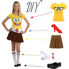 Spongebob Halloween Costume | I have got to do this!!!<3 Spongebob Costumes, Spongebob And Patrick Costumes, Diy Spongebob, Spongebob Outfit, Spongebob Halloween, Spongebob Costume, Original Halloween Costumes, Costumes 2023, Spongebob Birthday Party