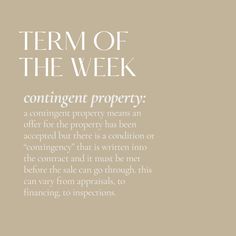 the words term of the week written in white on a beige background with an image of a