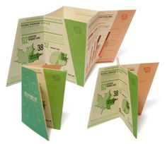 four fold folders with different designs on them