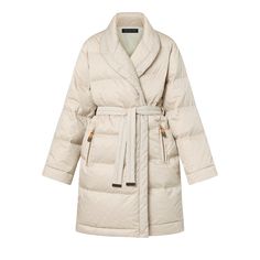 LOUIS VUITTON® - Monogram Jacquard Puffer Wrap Coat - Rope Louis Vuitton Coat, Luis Viton, Adidas Jacket Outfit, Adidas Track Pants Outfit, Racing Jacket Outfit, Coats For Women Winter, Louis Vuitton Clothes, Long Coat Outfit, Kash Doll