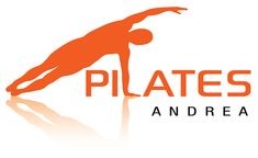 the logo for pilates andrea is shown with an image of a person doing a