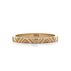 Geometric Pattern Wedding Band in 14k Yellow Gold Modern 14k Gold Bands For Formal Occasions, Minimalist Diamond Cut Yellow Gold Bands, Timeless 14k Gold Bands With Diamond Cut, Timeless 14k Gold Band With Diamond Cut, Timeless 14k Gold Diamond Cut Bands, Modern Formal Jewelry With Decorative Band, Modern Jewelry With Decorative Band For Formal Occasions, Modern Diamond Cut Stackable Rings For Formal Occasions, Modern Stackable Rings With Diamond Cut For Formal Occasions