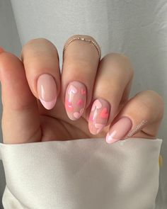 20 Cute And New Summer Nails You'll Love Heart Nail Designs, Elegant Nail Designs, Long Nail Designs, French Nail Art, French Nail, Pretty Gel Nails, Pink Nail Designs