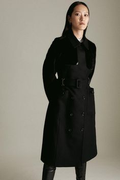 This Beautiful Coat Is From By Lydia Autumn '21: The Heritage Collection, The Third Collection Designed By Lydia Millen With Karen Millen.Embrace The Timeless Military Trend With This Belted Design. Crafted From Italian Virgin Wool Trimmed With Faux-Fur Panels, The Double-Breasted Style Lends A Sense Of Polish To Any Occasion. Accented With Buttoned Patch Pockets And Brass Hardware. Luxury Double-breasted Outerwear With Belted Cuffs, Designer Belted Outerwear For Fall, Luxury Belted Outerwear, Winter Workwear Outerwear With Belt Detail, Classic Double-breasted Belted Outerwear, Luxury Double-breasted Outerwear With Belt Loops, Designer Belted Outerwear For Office, Luxury Office Outerwear With Belt Loops, Timeless Belted Outerwear For Work