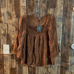 Nwt Ninety Long Sleeves Blouse Charcoal Brown Size Small Brown Flowy Long Sleeve Tops, Flowy Brown Long Sleeve Tops, Flowy Brown Blouse For Fall, Casual Fitted Brown Peasant Top, Fitted Brown Casual Peasant Top, Fitted Brown Peasant Top Casual Style, Full Sleeve Blouse, Satin Long Sleeve, Sleeves Blouse