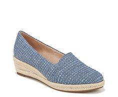 LifeStride Kamilla Women s Wedge Slip-On Play with cute style in the Kamilla women s wedge Slip-On from LifeStride. Featuring a fabric upper with a sleek almond toe, this Shoe has built-in stretch, perfect for everyday wear. The Soft System comfort Pack age & Velocity 2. 0 insole cushions with shock absorption while the woven espadrille heel adds just enough lift. Fabric upper Slip-On Almond toeSoft System w/Velocity 2. 0 cushioning1 3/4 wedge heel Casual Fabric Wedge Sandals With Woven Sole, Casual Fabric Wedge Sandals For Spring, Casual Fabric Closed Toe Wedge Sandals, Rack Room Shoes, Rack Room, Cute Style, Womens Wedges, Wedge Heels, Moccasins