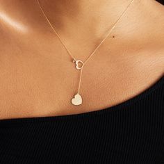 "14k Solid Gold Double Heart Y Necklace is the best addition you can offer the world to your loved ones. Let us guide you to right way we know the best, through our diamond double - heart Y necklace. F E A T U R E S * Made to Order. * Gold KT: 14K * Choice of Gold Color: Yellow Gold, White Gold * Gem Stone: Genuine Diamond * Diamond-Cut: Round * Diamond Carat: 0.01 ct. * Pendant 1 length: 10 mm / 0.39 inch * Pendant 1 width: 10 mm / 0.39 inch * Pendant 2 length: 12 mm / 0.47 inch * Pendant 2 wid Delicate Yellow Gold Jewelry For Valentine's Day, 14k Gold Heart Necklace With Adjustable Chain, 14k Gold Heart Cut Necklace With Adjustable Chain, Yellow Gold Clavicle Necklace For Valentine's Day, Yellow Gold Minimalist Heart Necklace, Valentine's Day Yellow Gold Clavicle Necklace, 14k Gold Clavicle Chain Necklace For Valentine's Day, Yellow Gold Clavicle Chain For Valentine's Day, Yellow Gold Clavicle Chain Jewelry For Valentine's Day