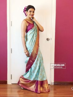 Kajal Agarwal, Silk Saree Blouse, Elegant Saree, Wedding Saree, Indian Bollywood, Saree Dress, Manish, Saree Look