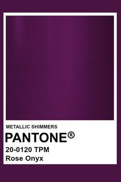 a pantone poster with the words metallic shimmers and an image of a purple background