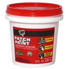 a bucket of patch paint on a white background