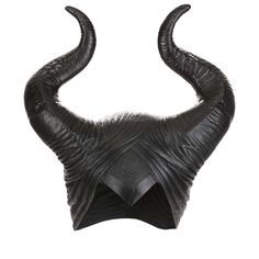 a black mask with large horns on it