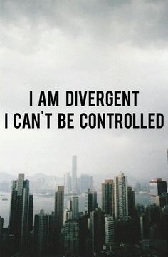 a city skyline with the words i am diver, i can't be controlled