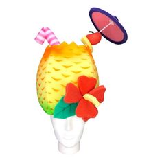 "Get this Awesome Pina Colada Hat Today! This Pina Colada Hat will definitely make you stand out at your next Party, Wedding, Corporate Event, Birthday, Quinceanera, or Halloween Party! Product Details: ✓Made in the USA ✓Handmade ✓High Quality Foam ✓One Size Fits Most ✓Customizable to your preferences \"This is where your party starts\". Give your next party a new life and rediscover your youth with Foam Party Hats. Foam Party Hats Guarantee At Foam Party Hats we believe our hats help bring a ne Apple Hat, Foam Wigs, Hat Bar, Foam Party, Wig Party, Crazy Hats, Cocktail Hat, Party Hat, Party Props