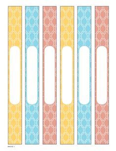 four different colored bookmarks with the same pattern on them