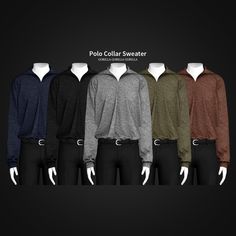 the polo collar sweater is available in five colors