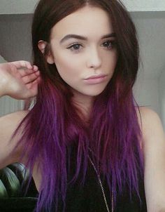 Acacia Brinley Straight Medium Brown Choppy Layers, Dip Dyed Hairstyle | Steal Her Style Dip Dye Hair Brown, Dip Dye Hair, Steal Her Style, Hair Color Pastel, Hair Color Purple, Dip Dyed, Trendy Hair Color, Hair Color Highlights