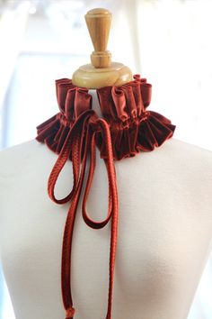 "Complete a holiday party ensemble with a Victorian style fashion collar, featuring a beautiful and soft velvet, available in a rainbow of colors!! Drawstring ties make it easy to create your own look with it on a whim. Wear it 4 different ways: *As a choker with ties in front. *As a choker with ties to the side. *As a choker with ties to the back. *As a statement necklace. -90% polyester; 10% spandex velvet. -One size fits most. -4.25\" in height. -Approximately 14.5\" in length (ruffles), with Velvet Accessories Diy, Victorian Fashion Accessories, Collar Outfits For Women, Diy Collars For Women, Ruffle Collar Drawing, Ruffle Collar Diy, Baroque Style Fashion, Victorian Style Fashion, Victorian Ruffle Collar