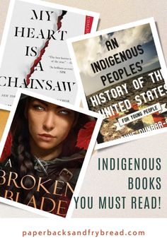 four books are stacked on top of each other with the words, indigenousous books you must read