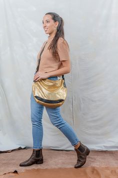 Leather Hobo Bag Metallic Hobo Bag Gold Leather Crossbody - Etsy Modern Gold Bucket Bag For Everyday, Gold Hobo Bag With Detachable Strap For Evening, Modern Gold Hobo Bag For Travel, Modern Metallic Shoulder Bag For Everyday, Metallic Satchel Shoulder Bag For Everyday Use, Metallic Shoulder Bag With Removable Pouch, Metallic Shoulder Bag With Removable Pouch For Everyday, Modern Gold Bucket Bag For Everyday Use, Everyday Metallic Shoulder Bag With Removable Pouch