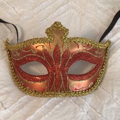 Gold And Red Sparkly Masquerade Mask Brand New Gold Man, Gold And Red, Masquerade Mask, Red And Gold, Red Gold, Face Masks, Face Mask, Mask, Womens Sizes