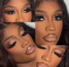 Smokey Eye Makeup Black Women, Eye Makeup Black Women, Full Glam Makeup Looks Black Women, Eye Makeup Black, Client Makeup, Bombshell Makeup, Glam Eye Makeup, Birthday Makeup Looks